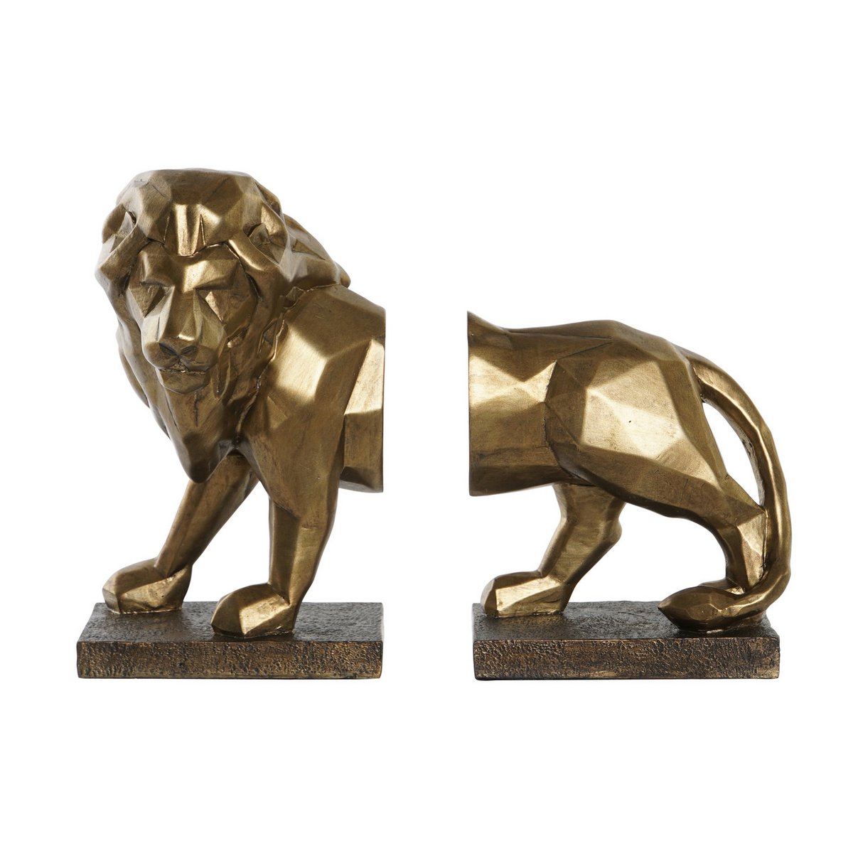 Boekensteun set gouden leeuw - Alexandra Decorazione