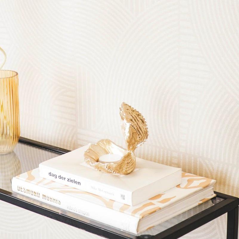 Gouden schelp - waxinelichthouder