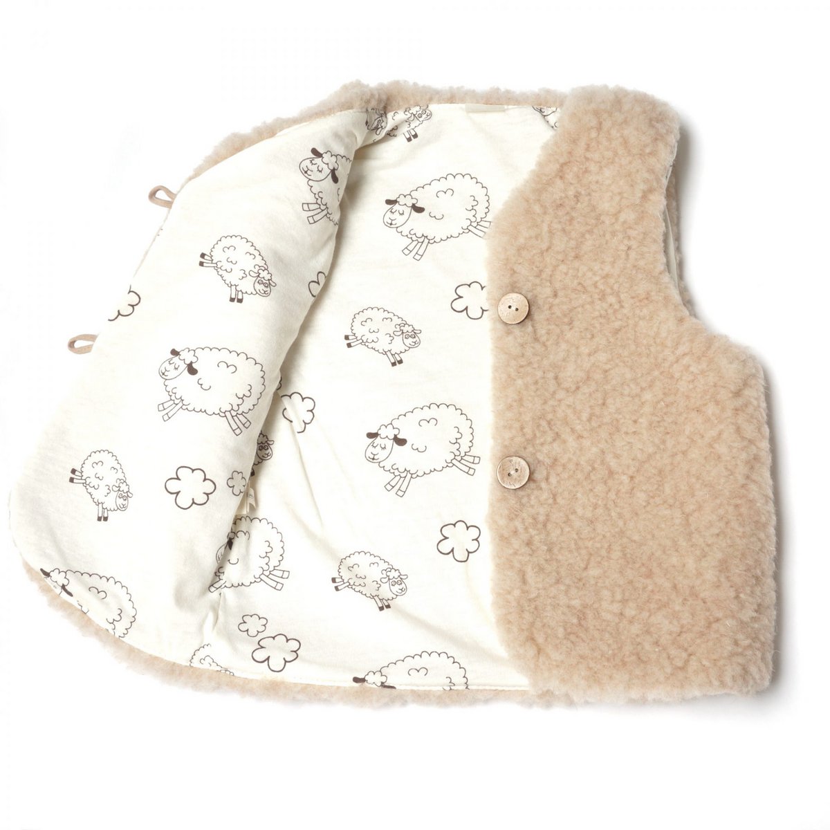 Merinowol bodywarmer / vestje | beige
