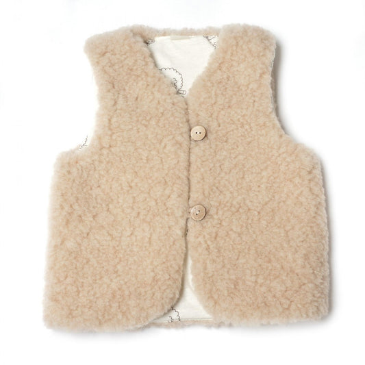 Merinowol bodywarmer / vestje | beige